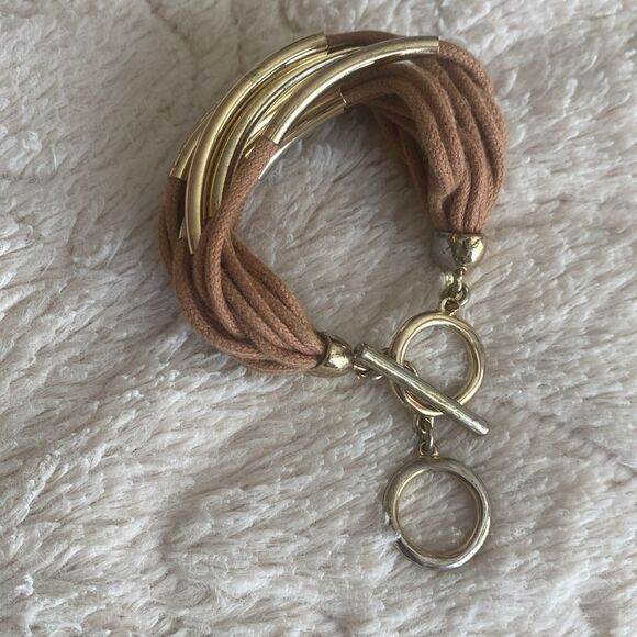 Jewelry - Bella & Jack Casually Elegant Gold and Tan Bracelet